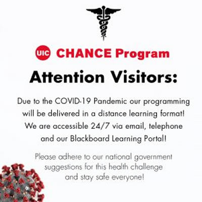 Attention visitors: due to the current COVID-19 Pandemic, we must inform you of some recent changes in our programming. In an effort to ensure the safety of each of you (and our staff), the CHANCE OFFICE will remain closed until further notification.