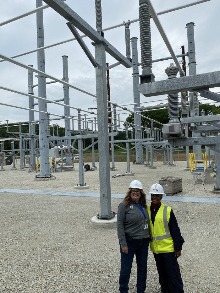 CHANCE Student Lauren during a substation visit.